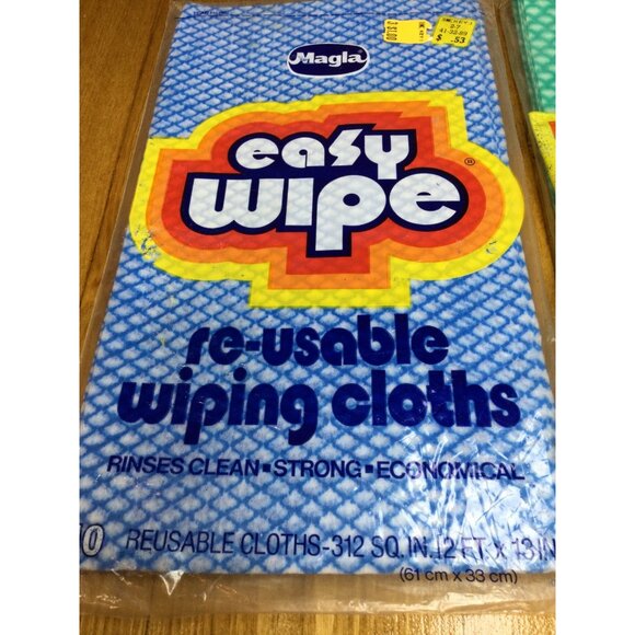 Vintage Easy Wipe Reusable Wiping Polish Cloths Towels Lot 2 10 Pack Rayon Prop - Picture 2 of 6